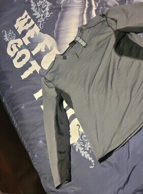 Spider Gray Athletic Long Sleeve Top with Black Panels